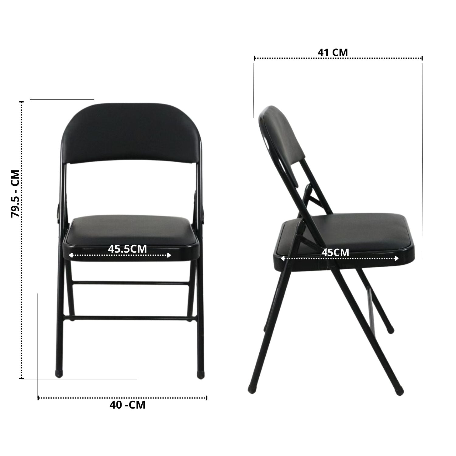 Pack de 10 sillas plegables acolchadas.