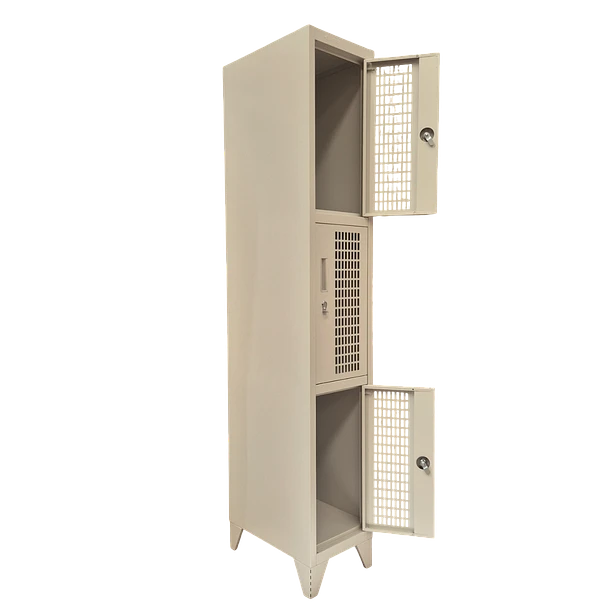 Locker Metálico puerta malla 1 cuerpo 3 puertas