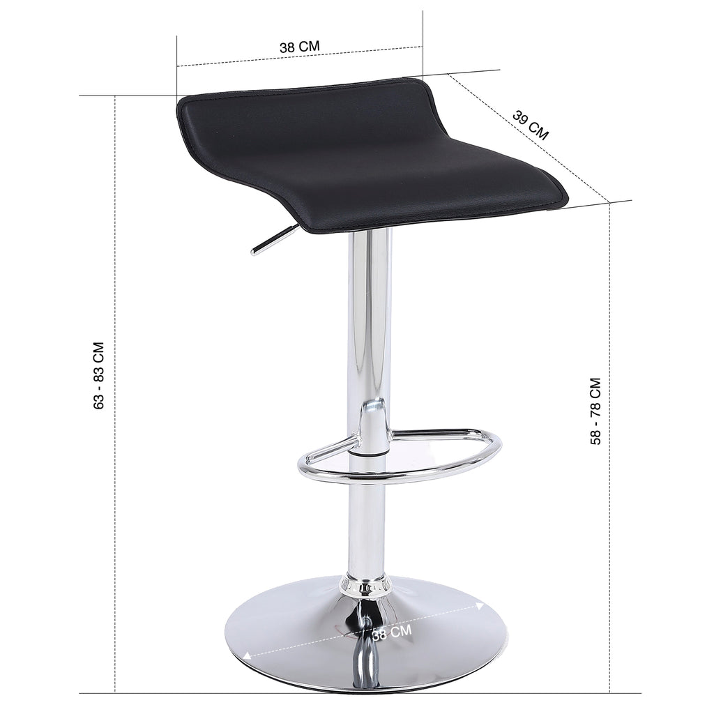 Silla bar curvas negra