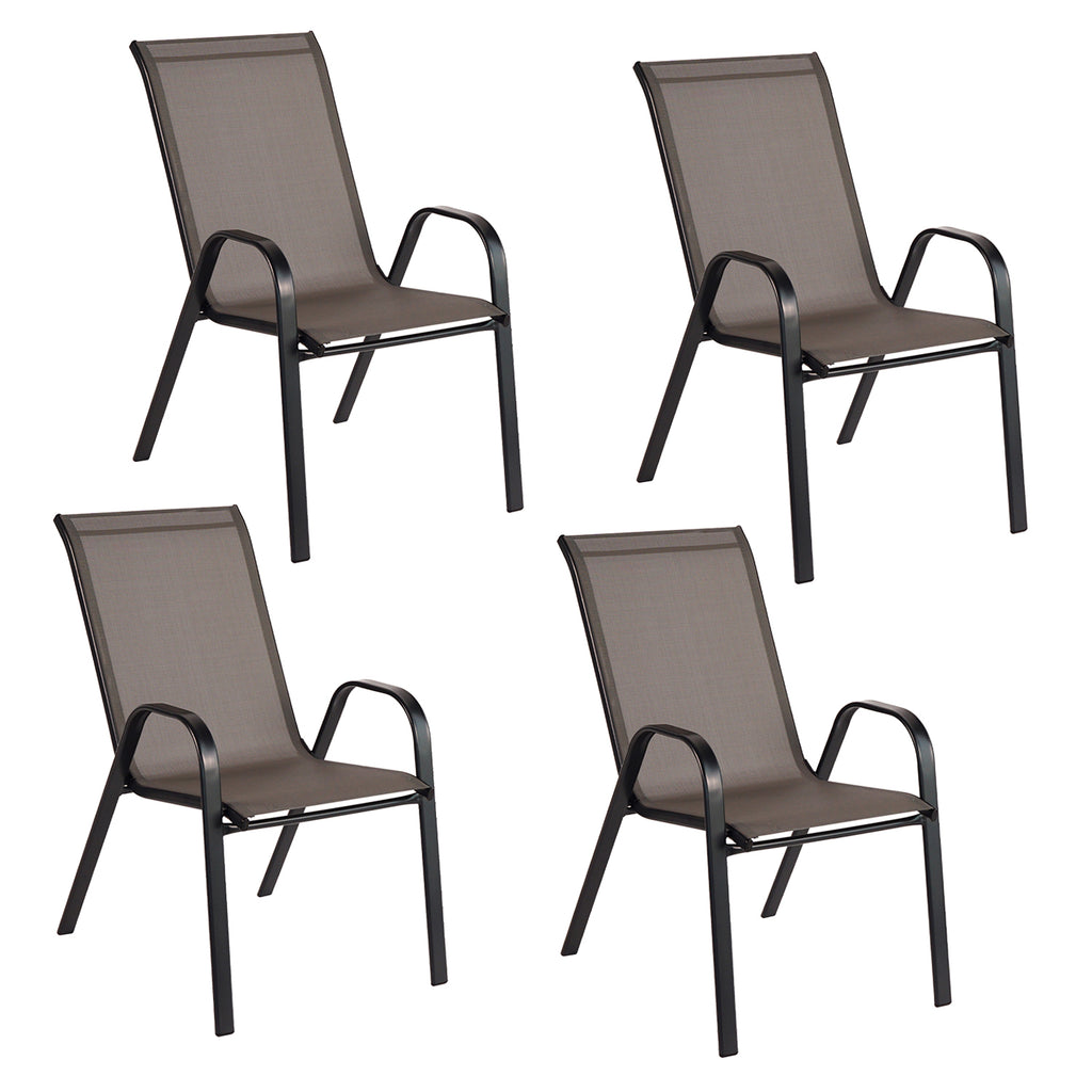 Pack de 4 sillas de terraza café