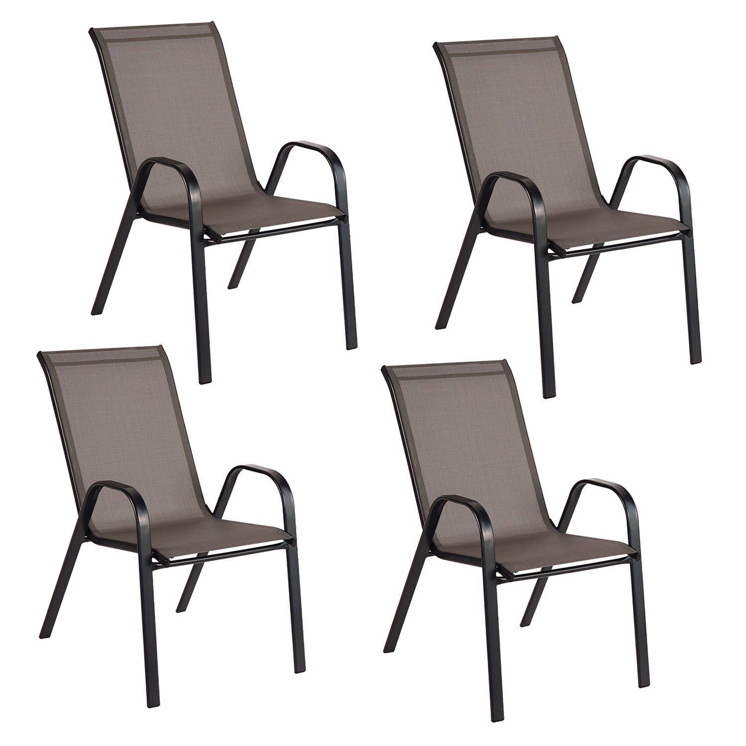 Pack de 4 sillas de terraza café