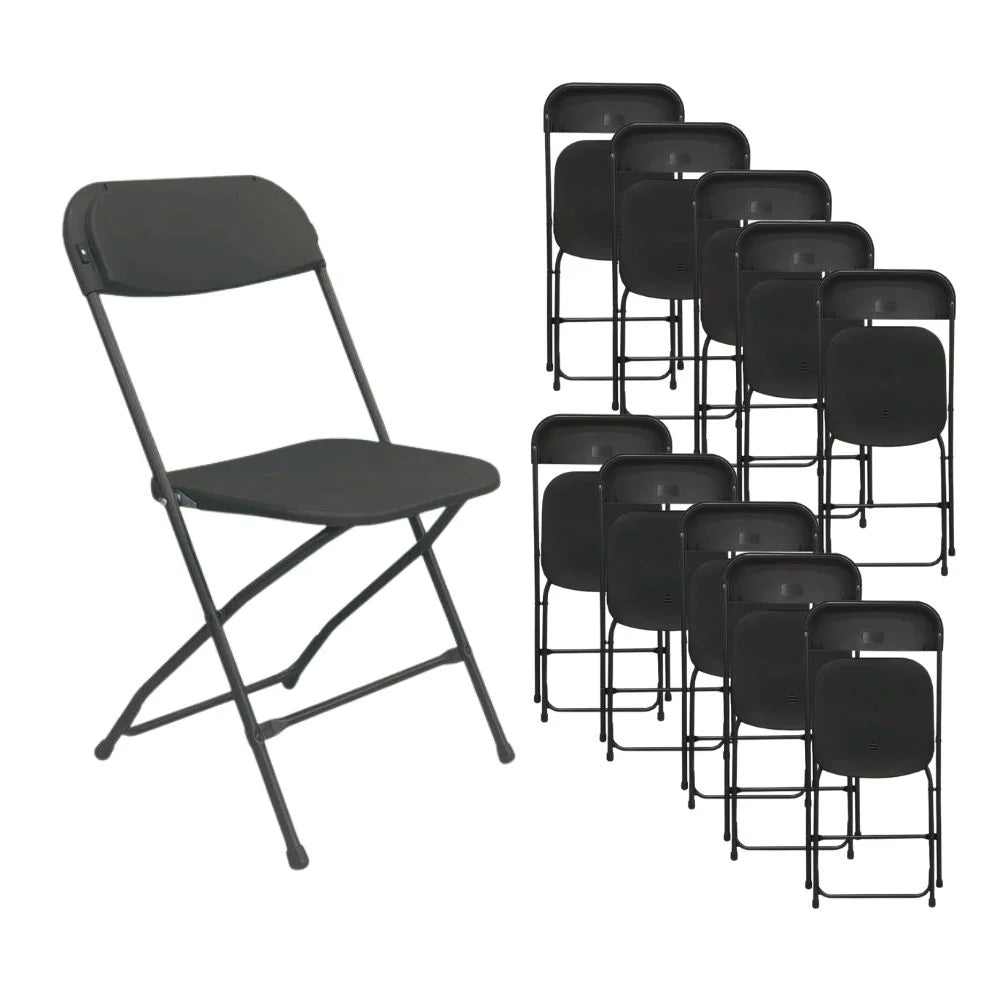 Pack 10 sillas plegables negro para evento